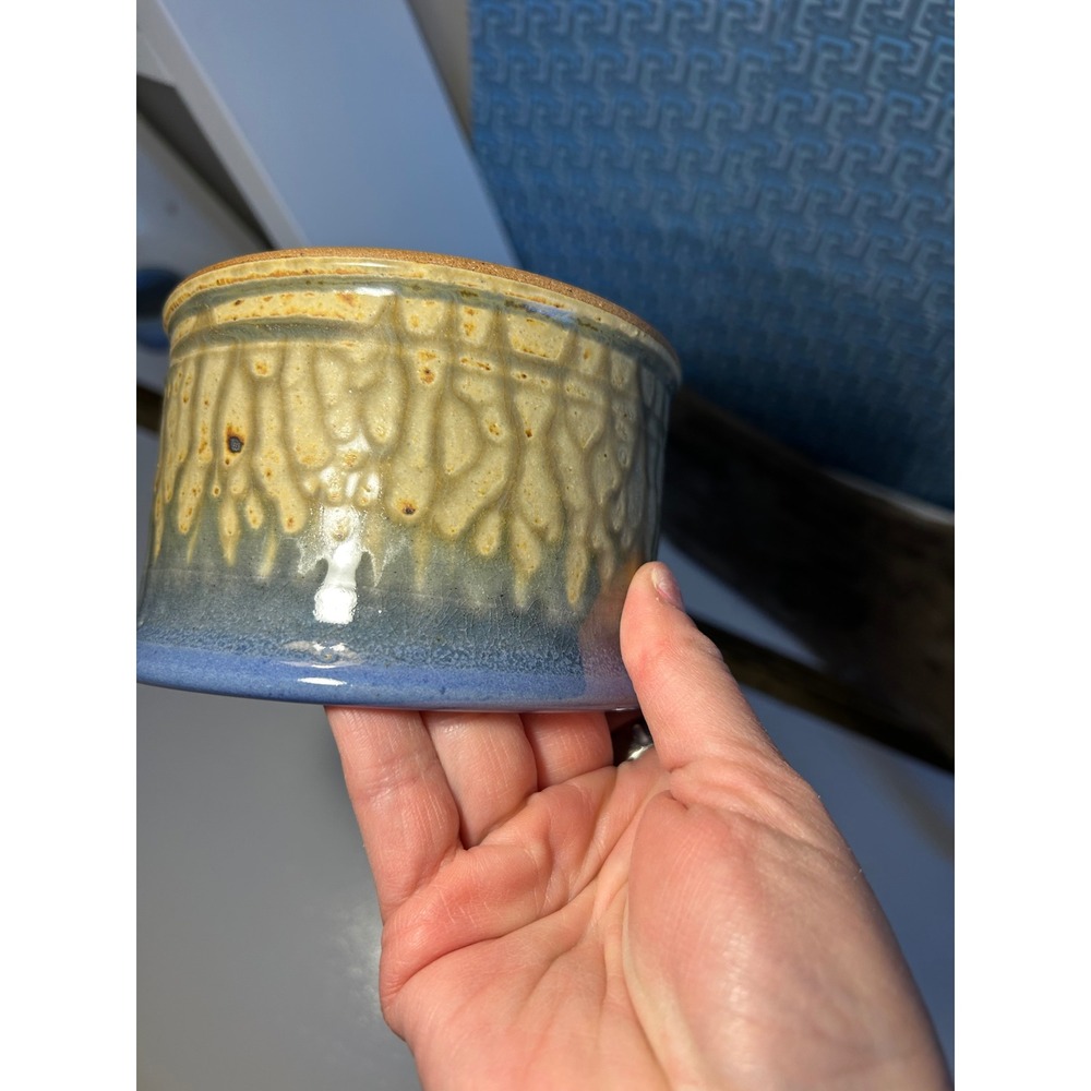 Handmade Studio Pottery Blue ash glaze ceramic Bowl - Picture 7 of 11